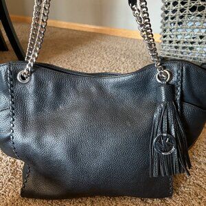 Michael Kors Pebble Leather Shoulder Bag Black Purse Handbag